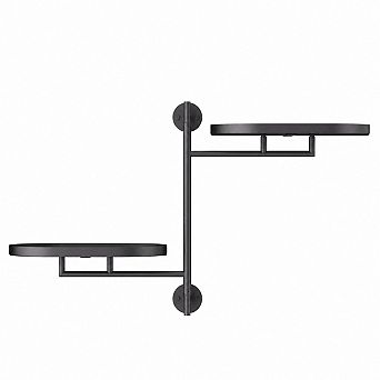 2 tier Black Metal Window Plant Shelf with Rotating Design for Indoor Plants