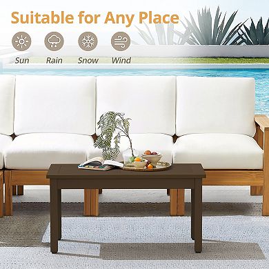 Hearthshire Outdoor Coffee Table Rectangle, HDPS Patio Table for Outside