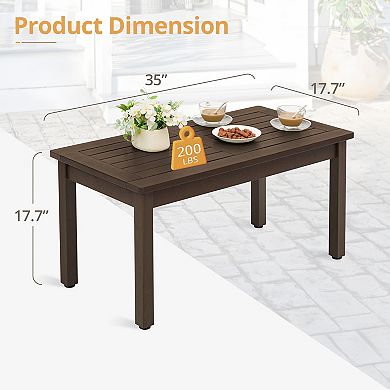 Hearthshire Outdoor Coffee Table Rectangle, HDPS Patio Table for Outside