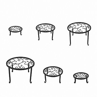6 pc Heavy Duty Metal Plant Stands, Round Pot Risers for Indoor and Outdoor Use
