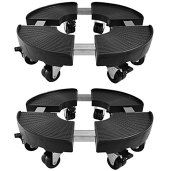 Adjustable Rolling Plant Caddy with Locking Casters, Heavy Duty 2-Pack for Large Pots