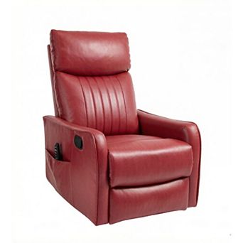 GOODSILO Faux Leather Manual Recliner Chair with Heat Massage Swivel Rocker Function