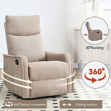 GOODSILO Heat Therapy Swivel Rocker Recliner Chair with Vibrating Massage Functions
