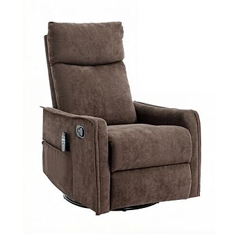 GOODSILO Heat Therapy Swivel Rocker Recliner Chair with Vibrating Massage Functions