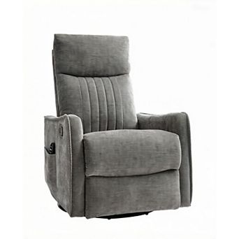 GOODSILO Fabric Recliner Chair with Heat Massage, Rocker, and Swivel Function for Living Room