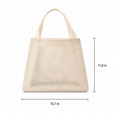 Women's Large Mesh Tote Bag with Comfortable Shoulder Straps