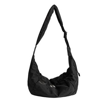 Padded Crescent Crossbody Bag with Adjustable Shoulder Strap