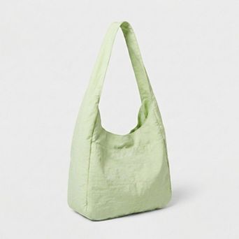 Solid Hobo Tote Bag with Soft Slouchy Shape and Shoulder Handle