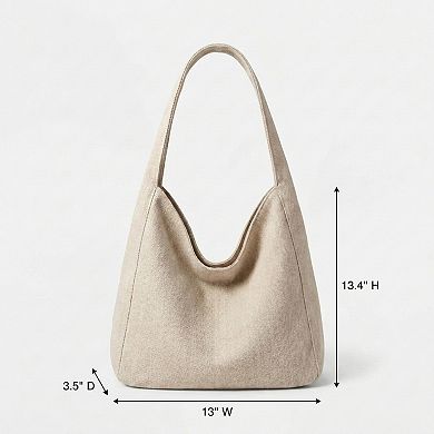 Denim Canvas Hobo Tote Bag Daily Large Capacity Shoulder Handbag For Women