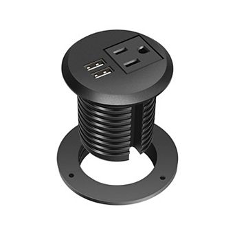 VersaDesk Power Grommet In-Desk Outlet 1 AC 2 USB Charging Hub ETL Certified