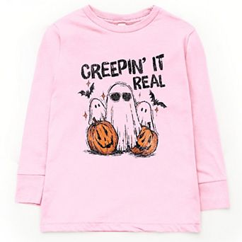 Creepin it Real Ghosts - Youth Long Sleeve Graphic T-Shirt