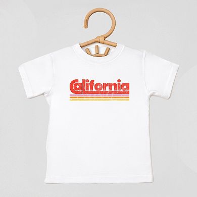 California Retro Stripes - Toddler Short Sleeve Graphic T-Shirt