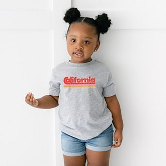 California Retro Stripes - Toddler Short Sleeve Graphic T-Shirt