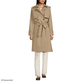 Petite Lands' End Waterproof Modern Trench Raincoat
