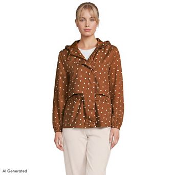 Women's Lands' End Print Packable Rain Jacket