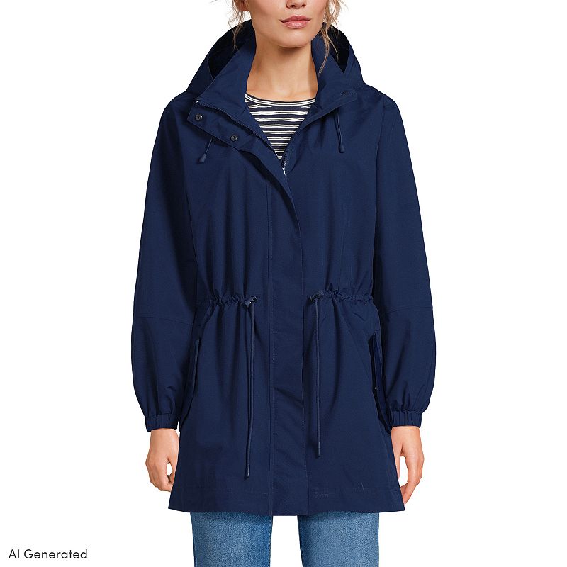 Women's Lands' End Packable Rain Parka,