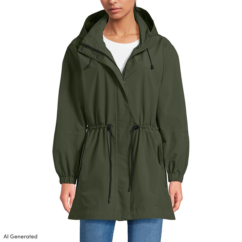 Women's Lands' End Packable Rain Parka,