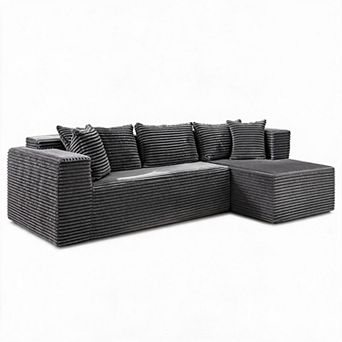 106 Inch L Shaped Modular Sectional Sofa Deep Memory Foam Seat No Assembly Right Chaise