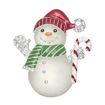 Napier Silver Tone Snowman Pin