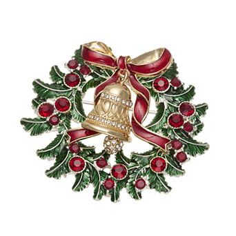 Napier Alloy Elevated Wreath Bell Pin