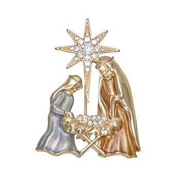 Napier Gold-Tone Nativity Pin