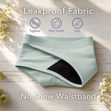 Womens 5-Pack Seamless Leakproof Regular Absorbency Period Underwear