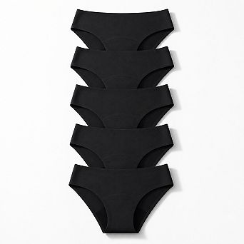 Womens 5-Pack Seamless Leakproof Regular Absorbency Period Underwear