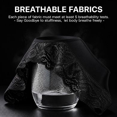 Womens Lace Briefs 5-Pack No Show Comfort Stretch Cotton Crotch Underpants