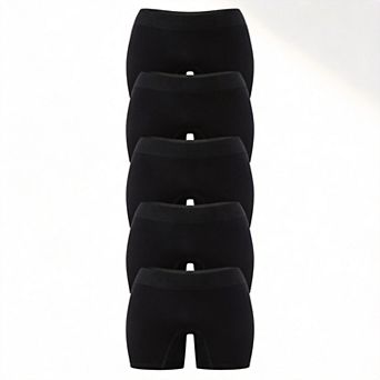 Womens 5-Pack Seamless Mid Rise Stretch Breathable Underwear Briefs