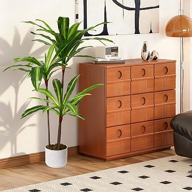 3.3FT Artificial Dracaena Tree in Pot, Fake Dragon Plant for Home Office Floor Decor, Realistic