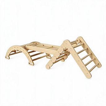 7-in-1 Foldable Wooden Climbing Toy Indoor Toddler Jungle Gym Play Set