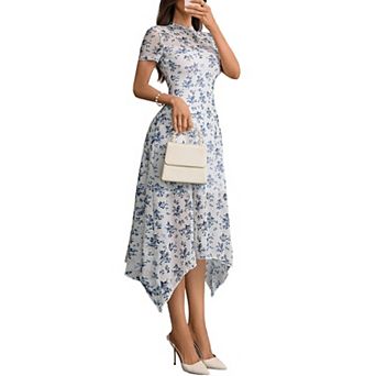 Women's VintGoth Mesh Midi Dress Irregular Hem Wedding Guest