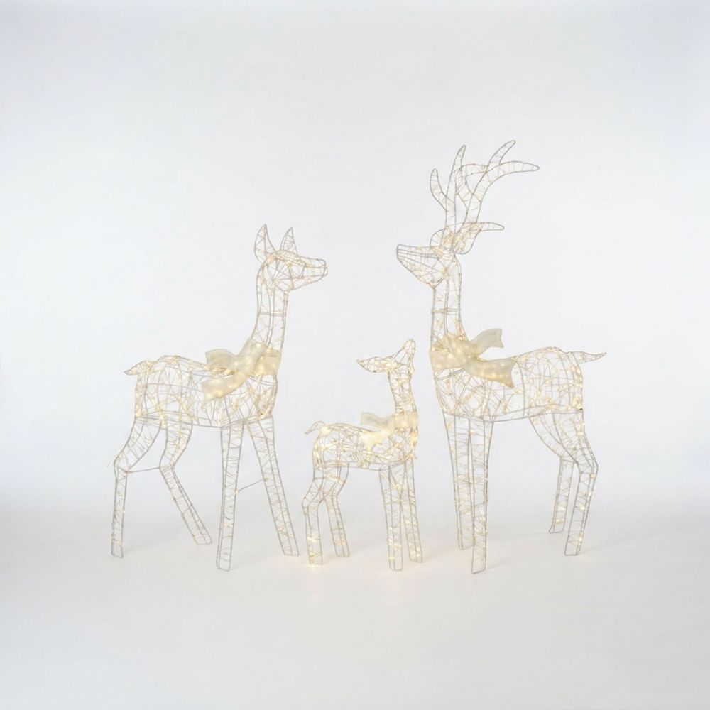 Gerson 3-Piece Light-Up Holiday Deer Family Outdoor Decor