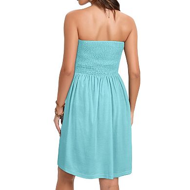 Women Strapless Tube Top Beach Sundress