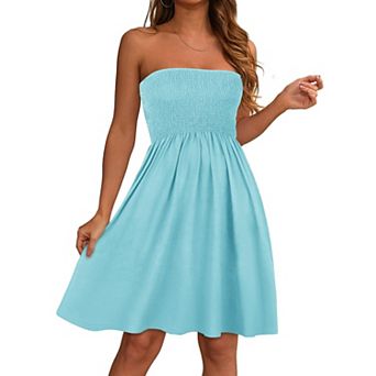 Women Strapless Tube Top Beach Sundress