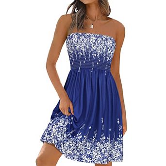 Women Strapless Tube Top Beach Sundress