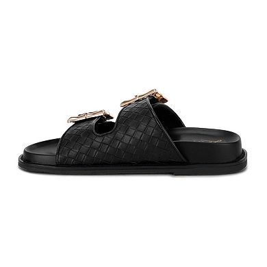 London Rag Zooper Chunky Buckle Women's Slip-On Flats