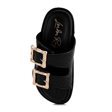 London Rag Zooper Chunky Buckle Women's Slip-On Flats