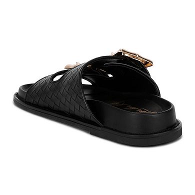 London Rag Zooper Chunky Buckle Women's Slip-On Flats