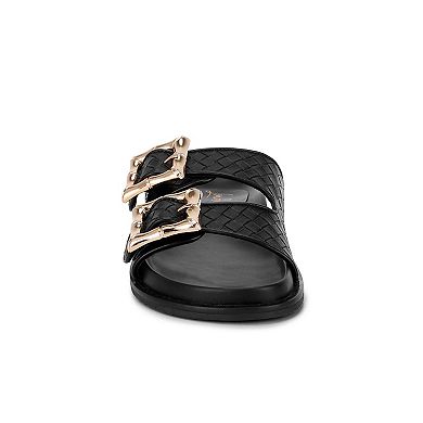 London Rag Zooper Chunky Buckle Women's Slip-On Flats