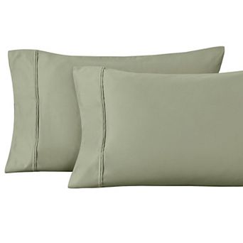 SUPERIOR Egyptian Cotton Solid or Marrow Stitch 1200 Thread Count 2 pc Pillowcase Set