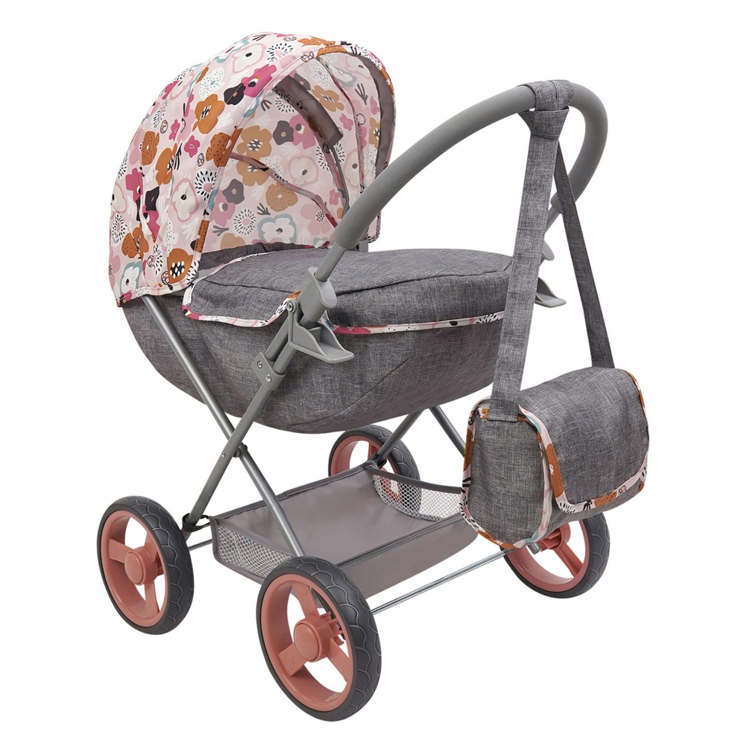 Детские сумки 509 Crew Melange Flora Deluxe Doll Pram & Matching Shoulder Doll Accessory Toy — фото 1