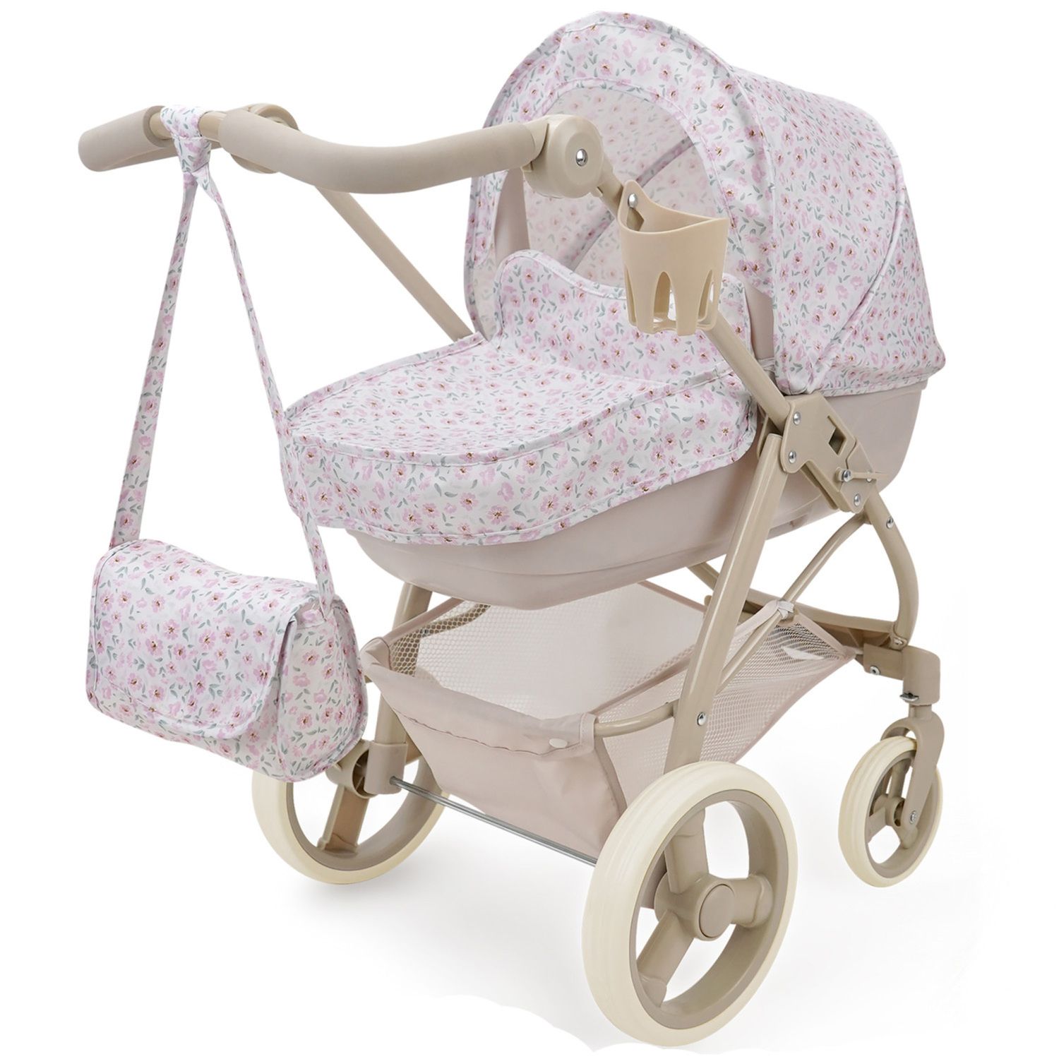 Аксессуары для кукол 509 Crew Bella 2-In-1 Doll Pram Convertible Toy Stroller with Removable Bassinet — фото 1