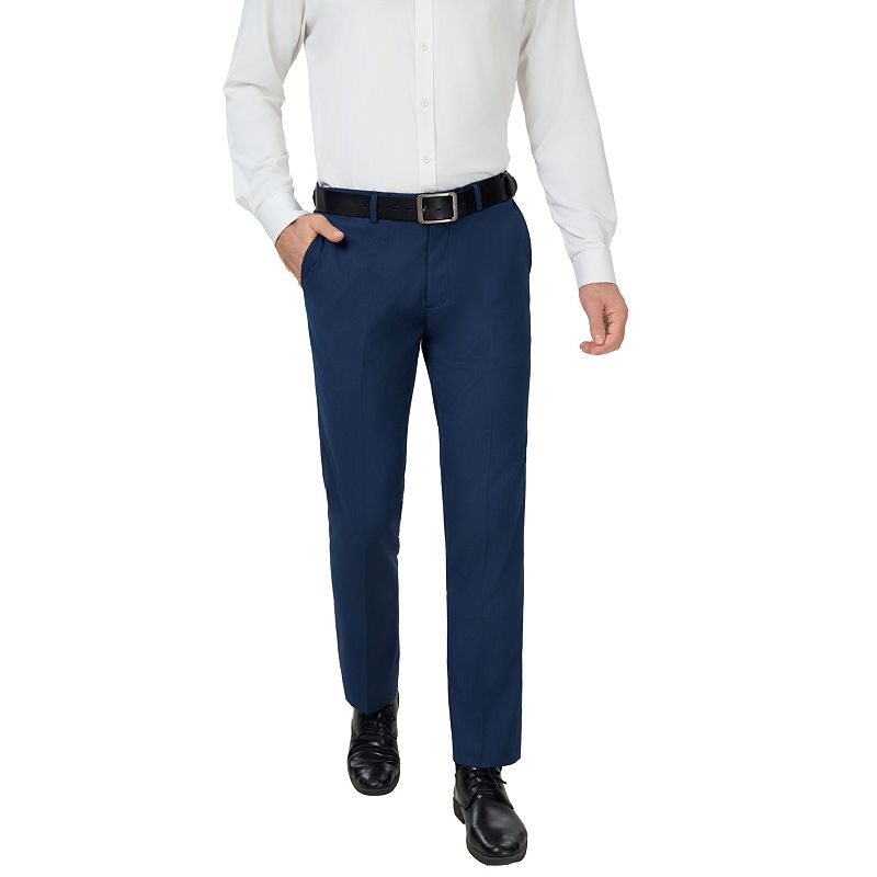 Men's Bespoke Solid Suit Pants, Size: 38X30, Blue