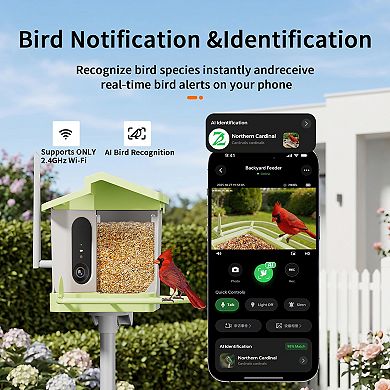 Smart Bird Feeder with 4K Camera and Solar Panel, Squirrel Deterrent, Wireless Birdhouse Camera