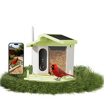 Smart Bird Feeder with 4K Camera and Solar Panel, Squirrel Deterrent, Wireless Birdhouse Camera