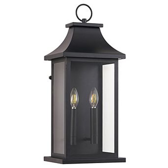 Loheer Dusk to Dawn Outdoor Wall Lantern 22.2 Inch 2-Light Waterproof Exterior Lamp for Porch Garage