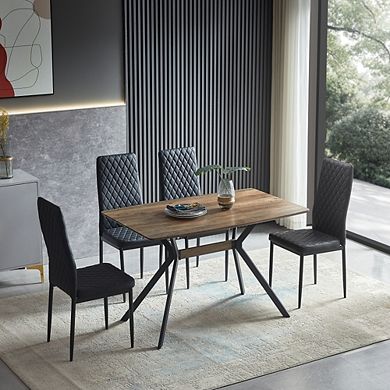 Modern Minimalist 47 Inch MDF Dining Table With Metal Legs For Kitchen And Office