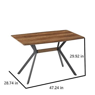 Modern Minimalist 47 Inch MDF Dining Table With Metal Legs For Kitchen And Office