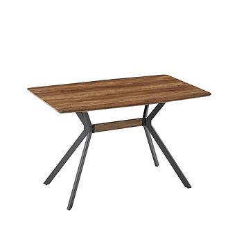 Modern Minimalist 47 Inch MDF Dining Table With Metal Legs For Kitchen And Office